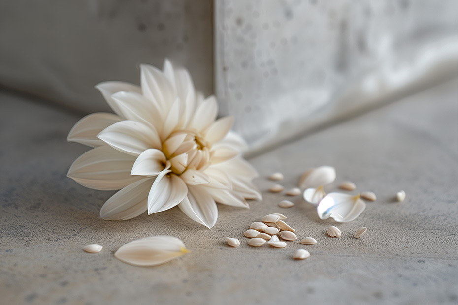 Dahlia flower and seeds
